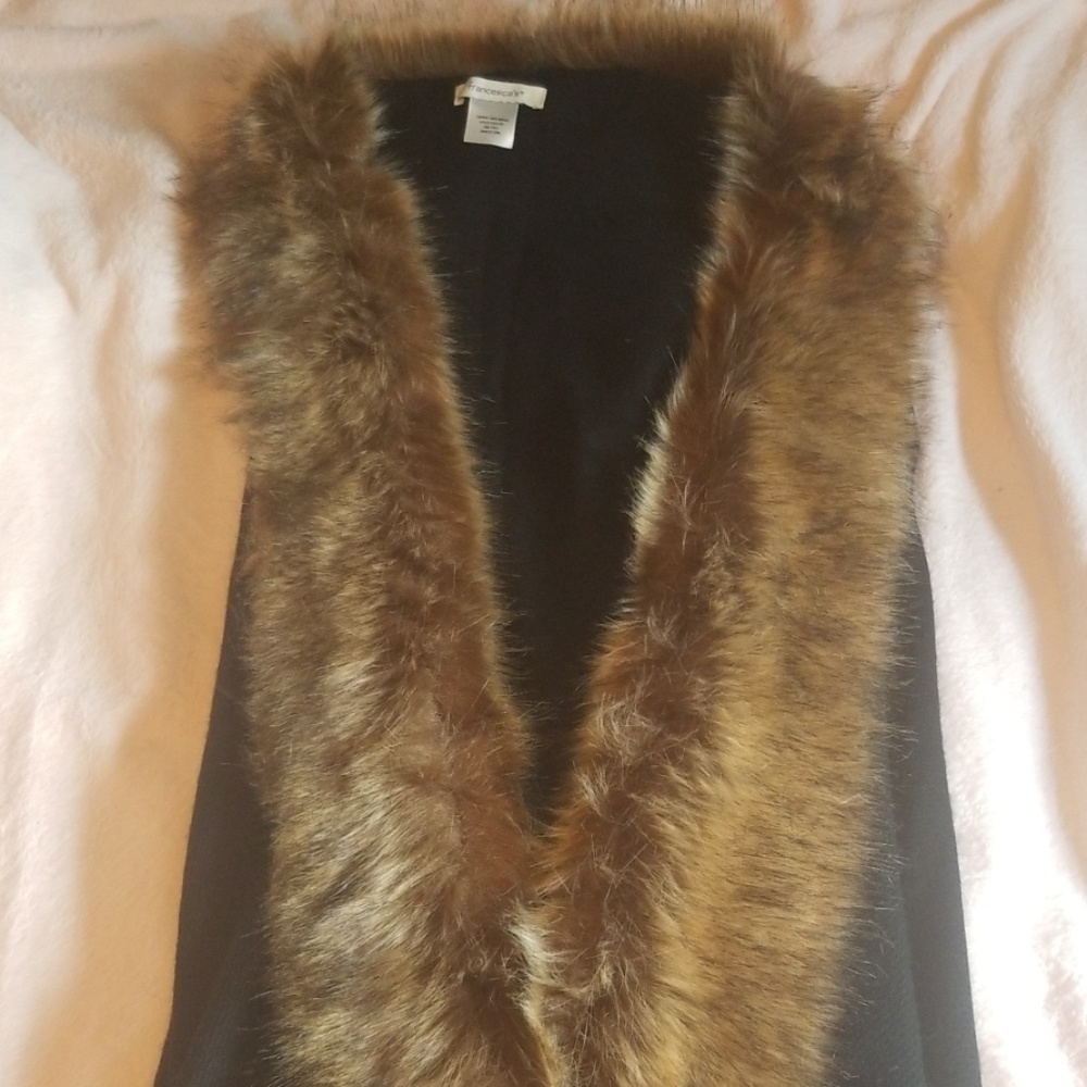 Francesca's black 'fur' lined shawl